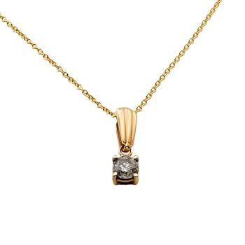 9ct Gold Diamond Pendant with Chain